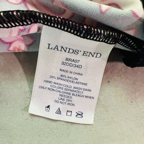 Lands End V-Neck Wrap Underwire Tankini Swimsuit Twilight Floral Size 32DD/34D - Picture 4 of 6